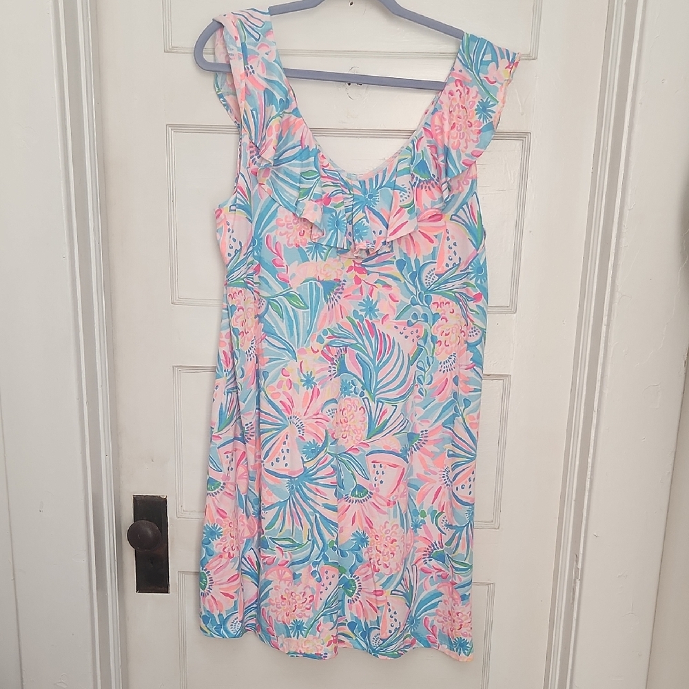 Lilly Pulitzer Pink and Blue Floral Mini Dress